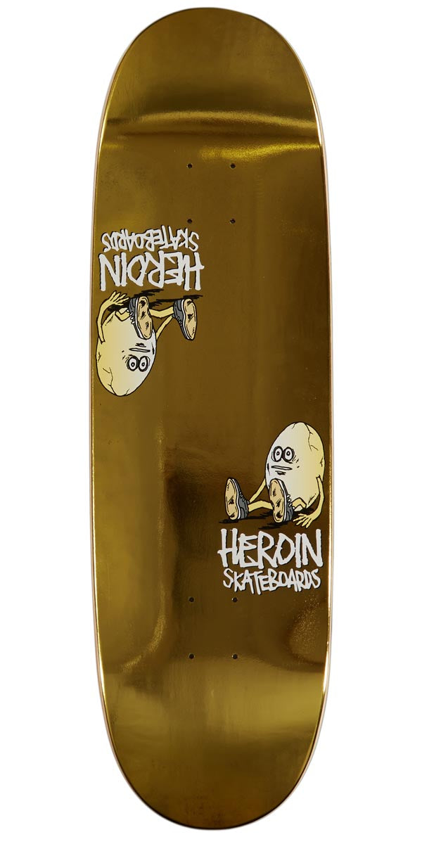 Heroin Symmetrical Egg Skateboard Deck - Gold - 9.25