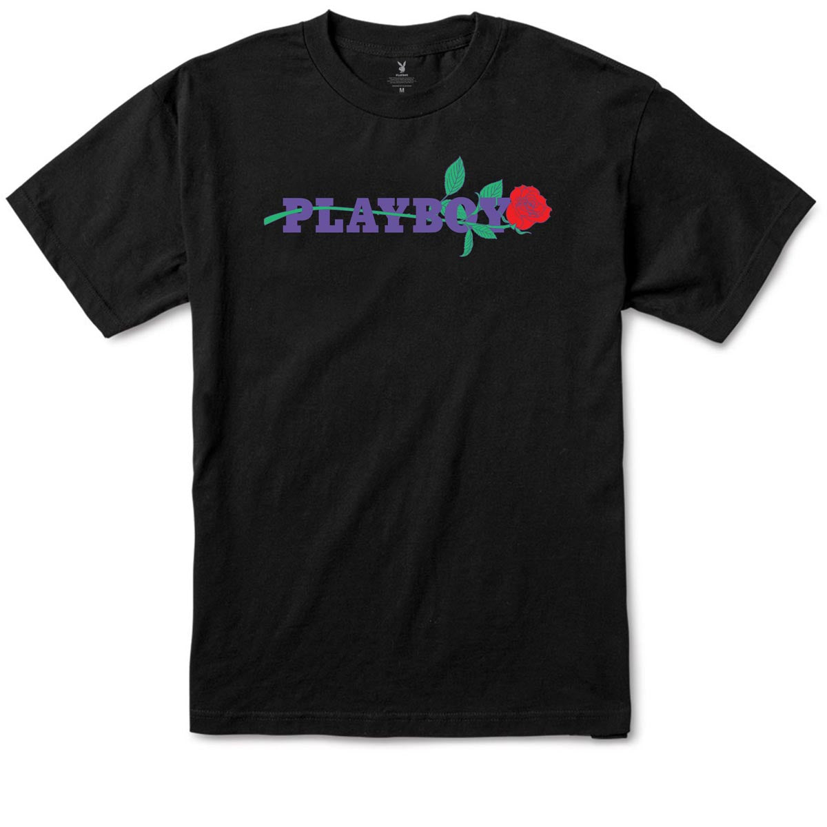 海外【COLOR BARS x Playboy】 Rose Mens Boxy Tee Color Bars x Playboy Rose T-Shirt - Black – Daddies Board Shop