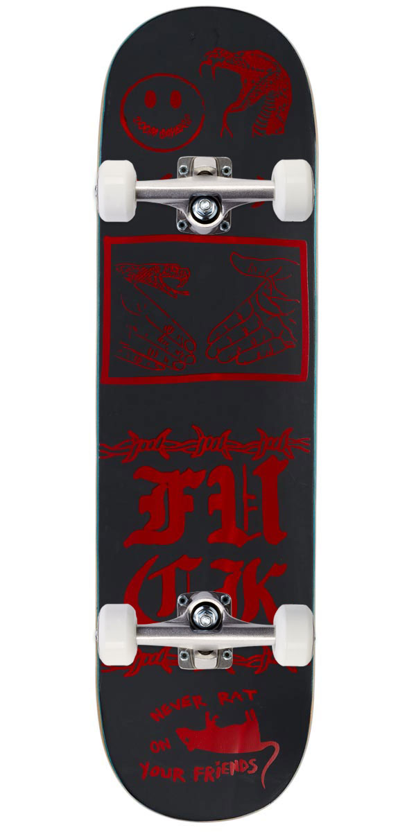 Doom Sayers Never Rat Skateboard Complete - Black/Red - 8.50