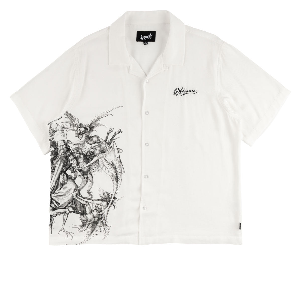 Welcome Torment Printed Linen Shirt - White image 1