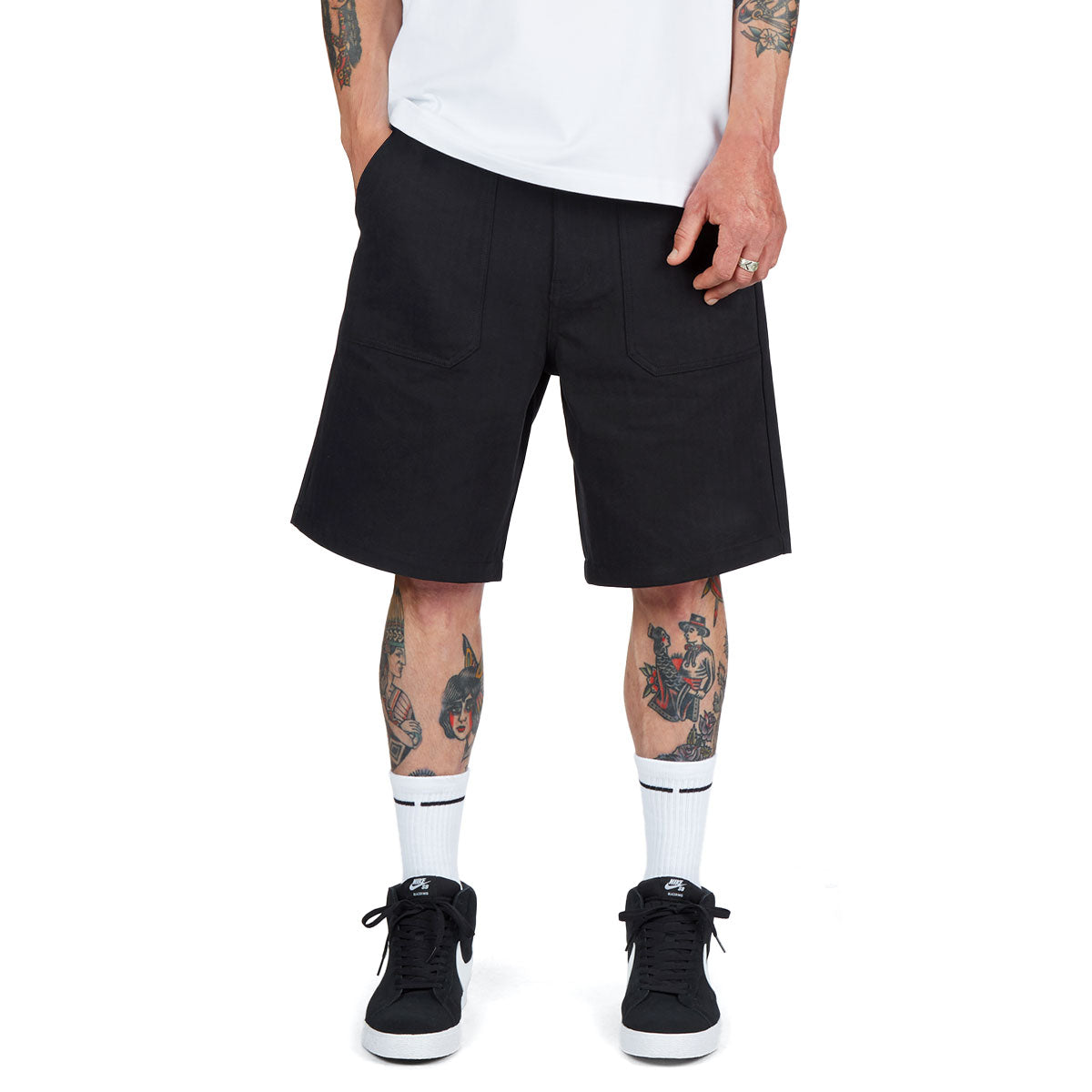 CCS Surplus Herringbone Shorts - Black image 1