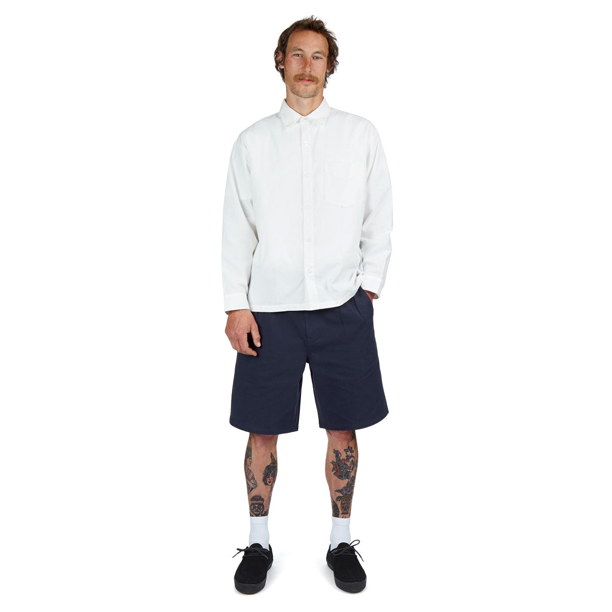 CCS Pleated Chino Shorts - Navy image 3