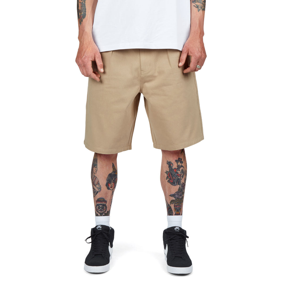 CCS Pleated Chino Shorts - Khaki image 1