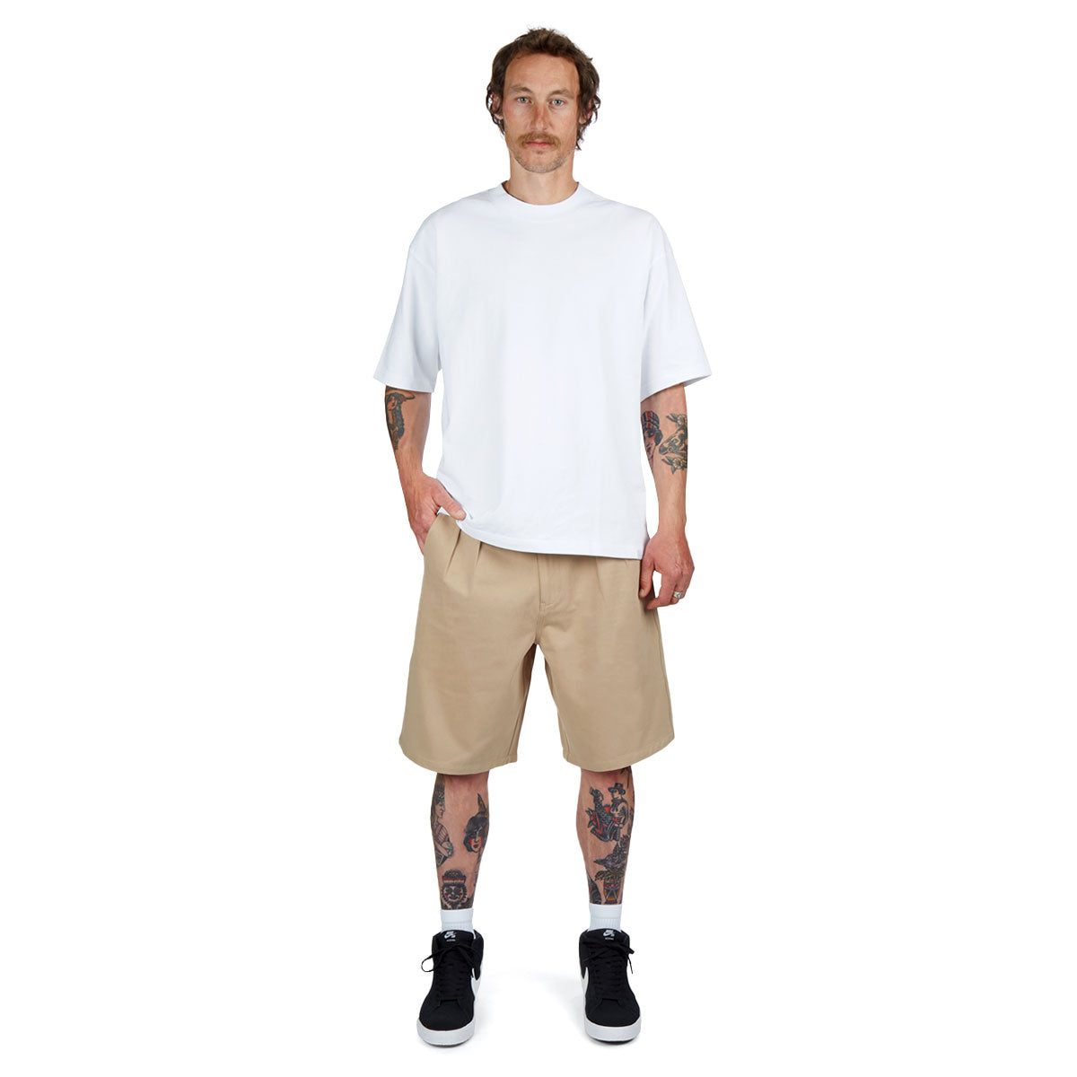 CCS Pleated Chino Shorts - Khaki image 3