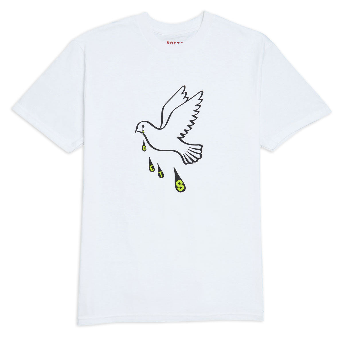 Poets Message Dove Screened T-Shirt - White image 1
