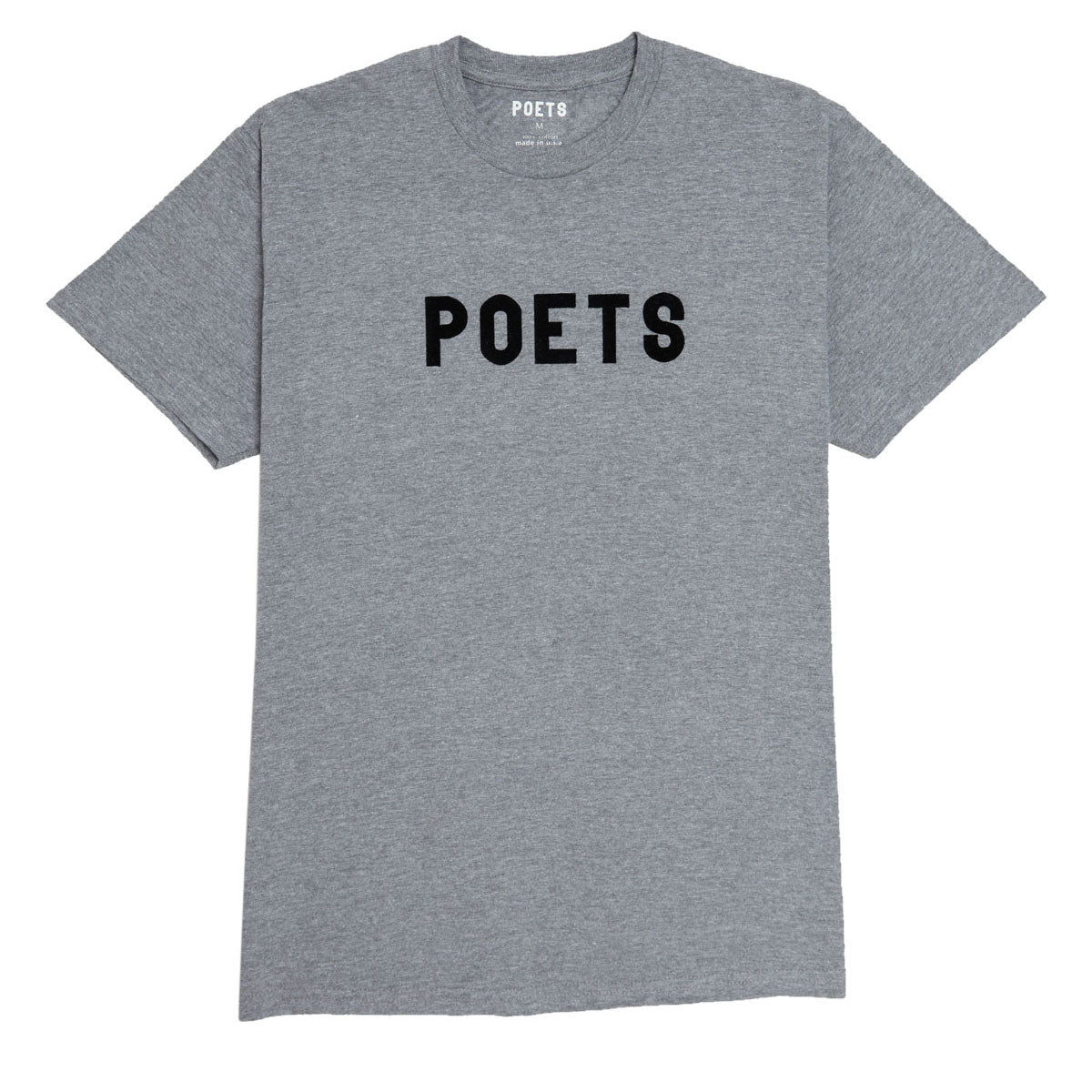 Poets OG Flocked T-Shirt - Graphite/Black Flocking image 1