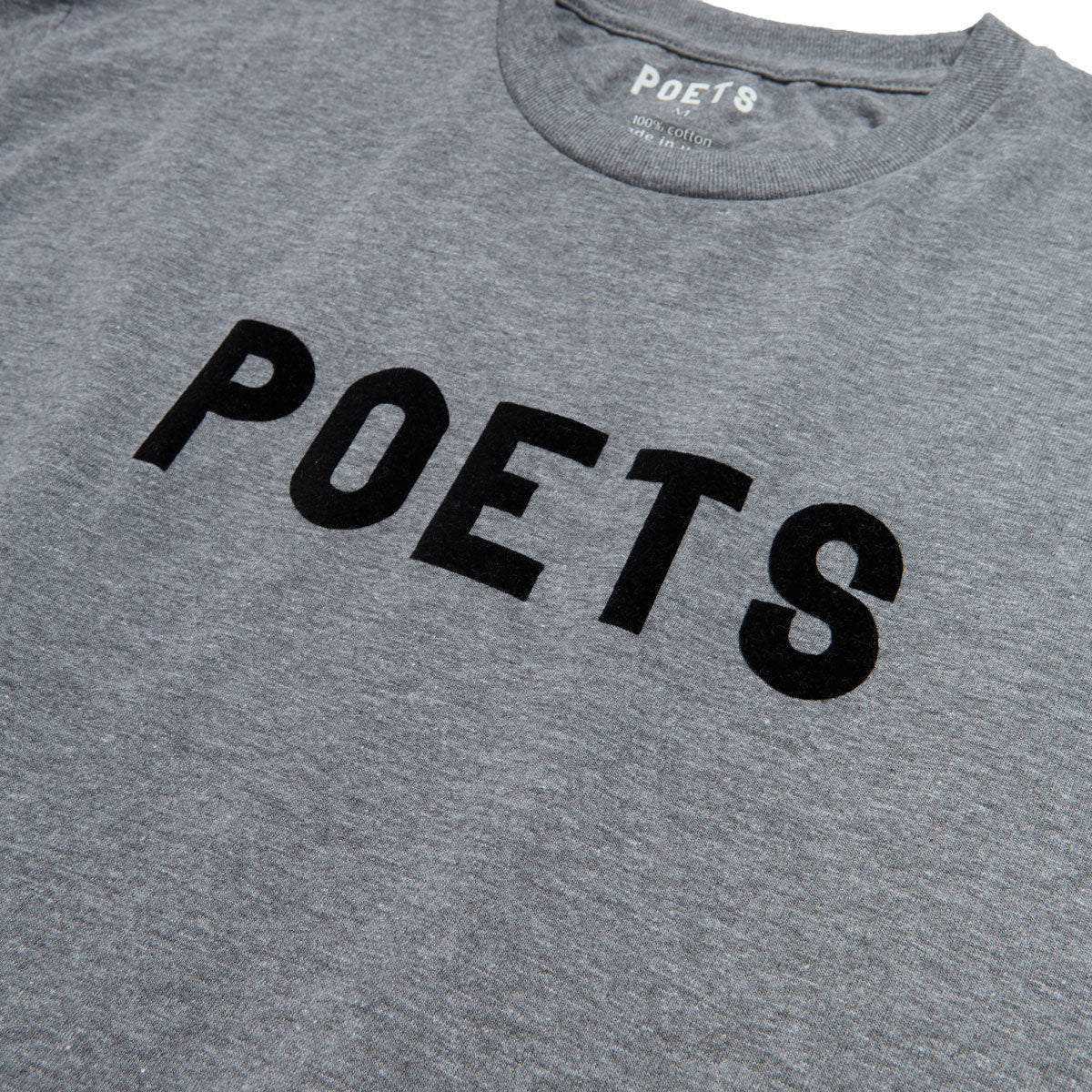 Poets OG Flocked T-Shirt - Graphite/Black Flocking image 2
