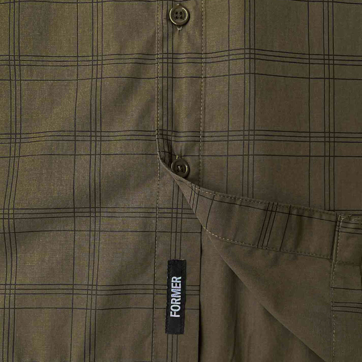 Former Windowpane Shirt - Olive image 4