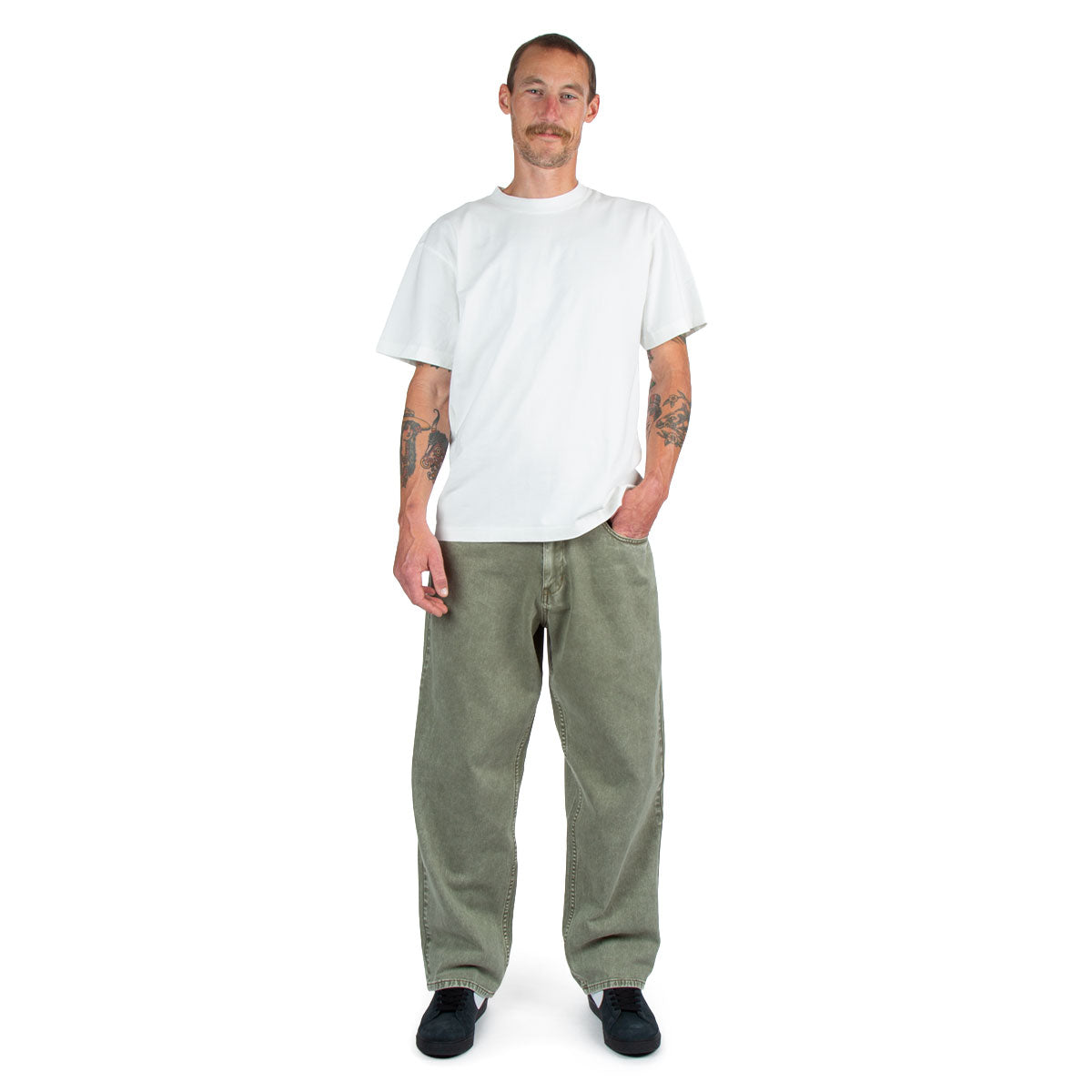 CCS Baggy Straight Denim Jeans - Faded Olive image 4