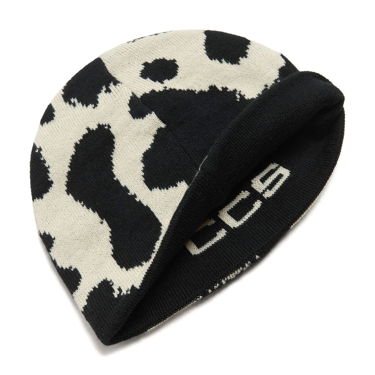 CCS Reversible Cow Skully Beanie - Black/Natural image 4