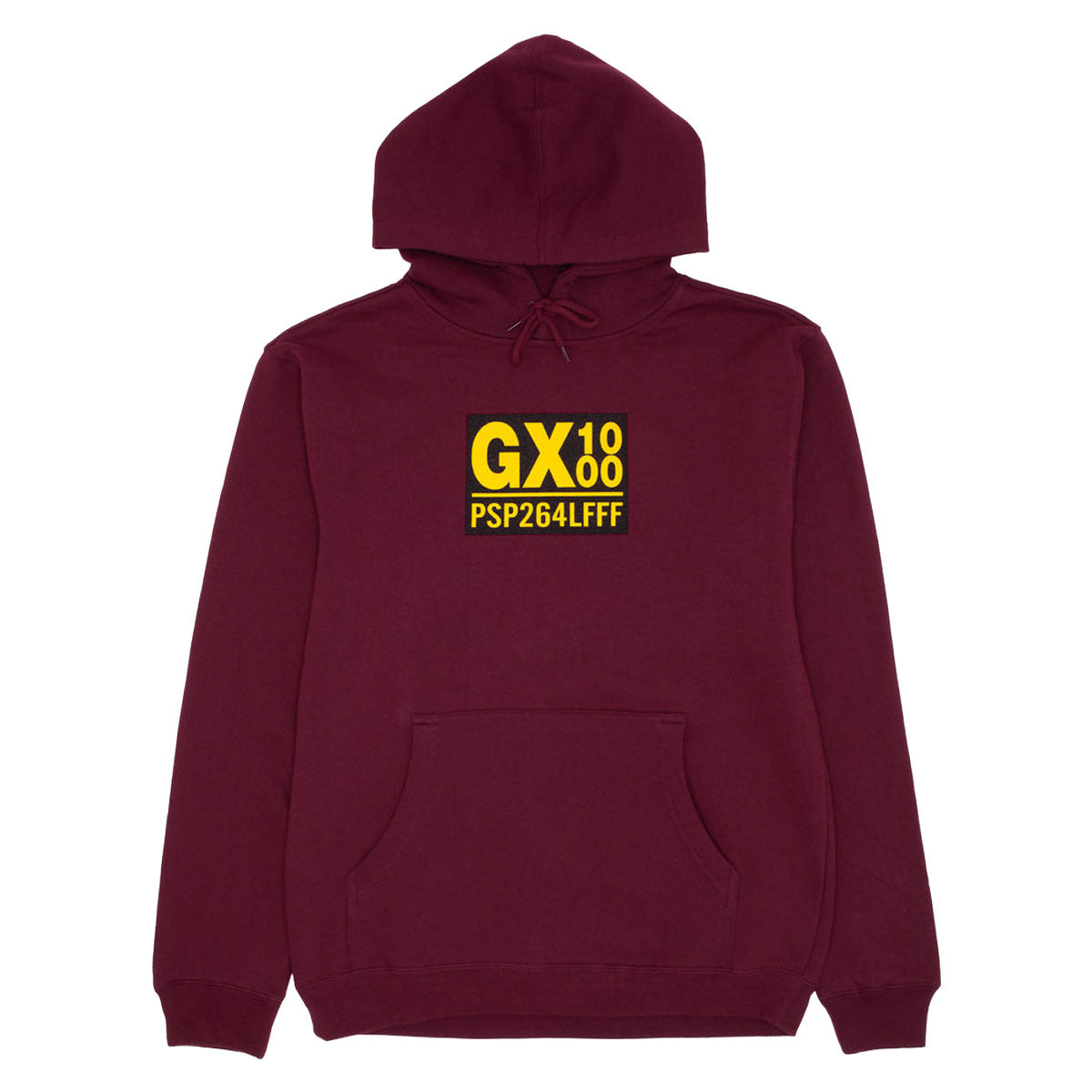 GX1000 OG Logo Hoodie - Burgundy/Yellow Font image 1