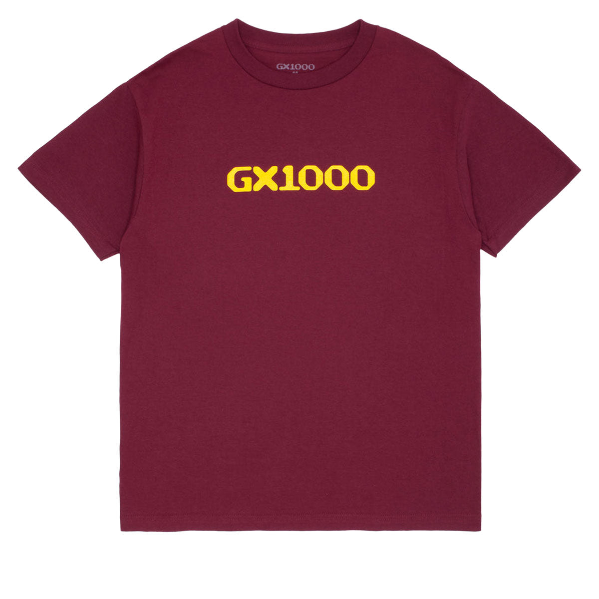 GX1000 OG Logo T-Shirt - Burgundy/Yellow Font image 1