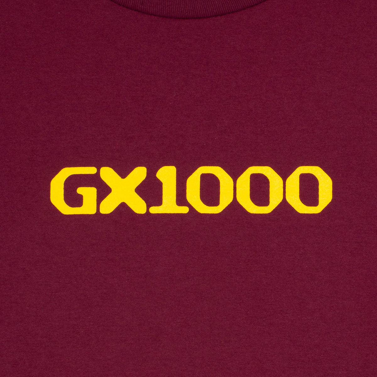 GX1000 OG Logo T-Shirt - Burgundy/Yellow Font image 2