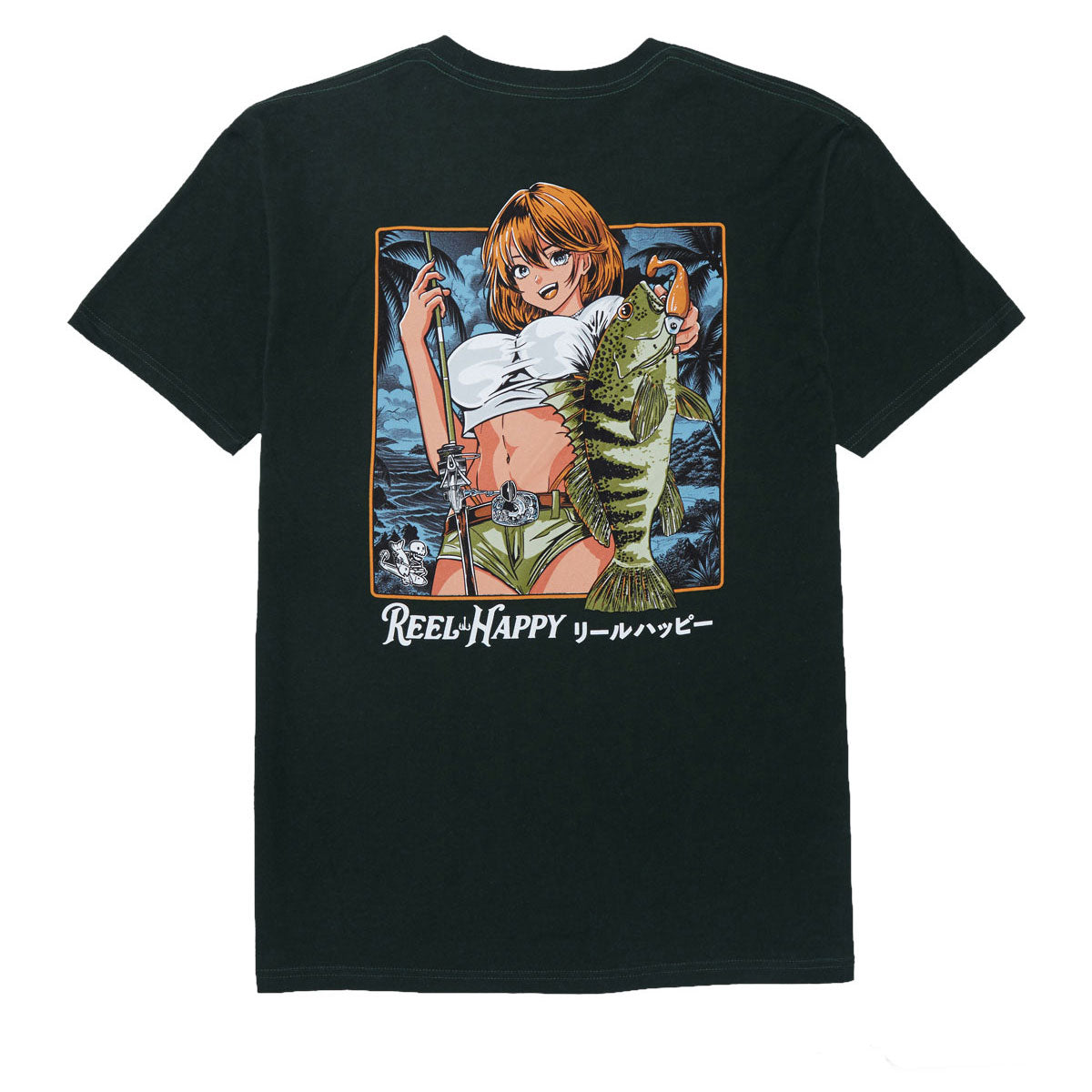 Reel Happy Hanten No Aru T-Shirt - Forest Green image 1