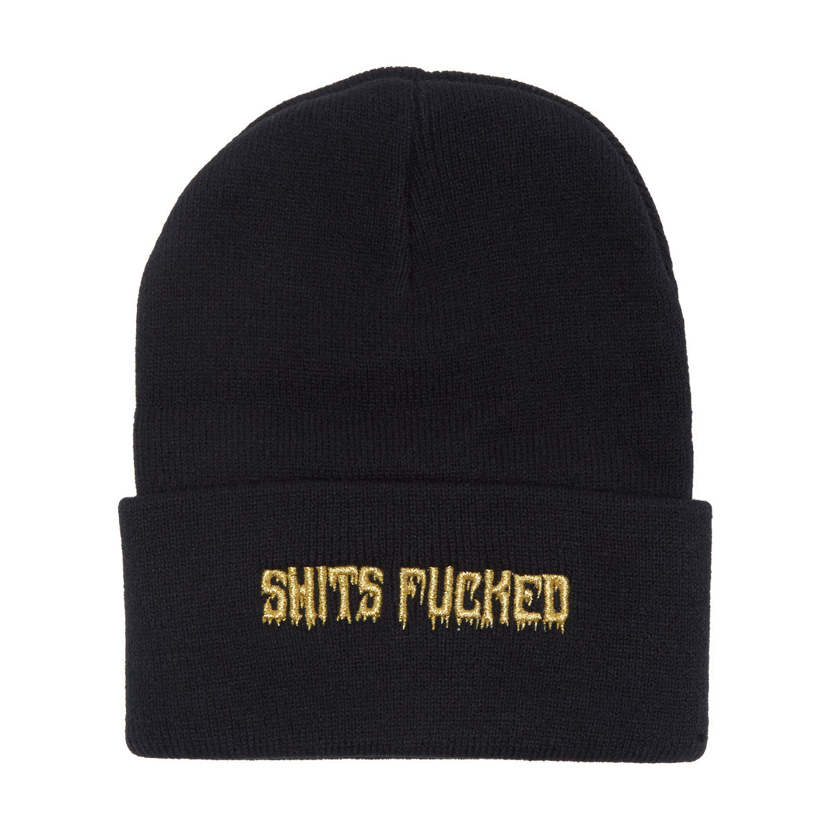 Designer Trash Shits Dripped Beanie - Black image 1