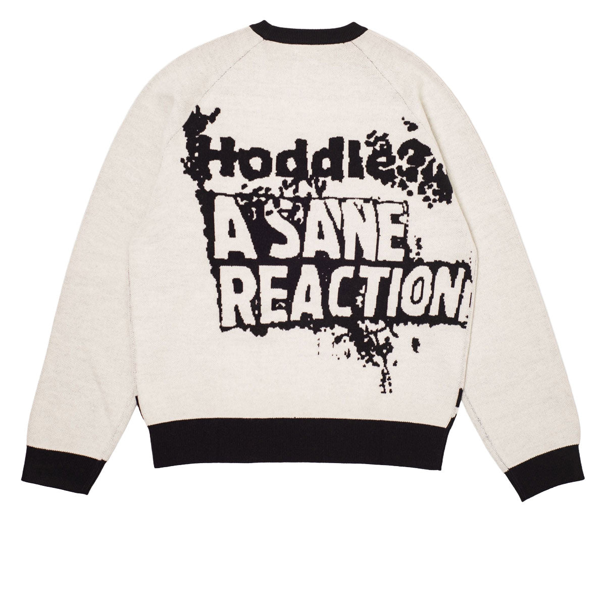 Hoddle Sane Reaction Knit Sweater - White/Black – Daddies Board Shop