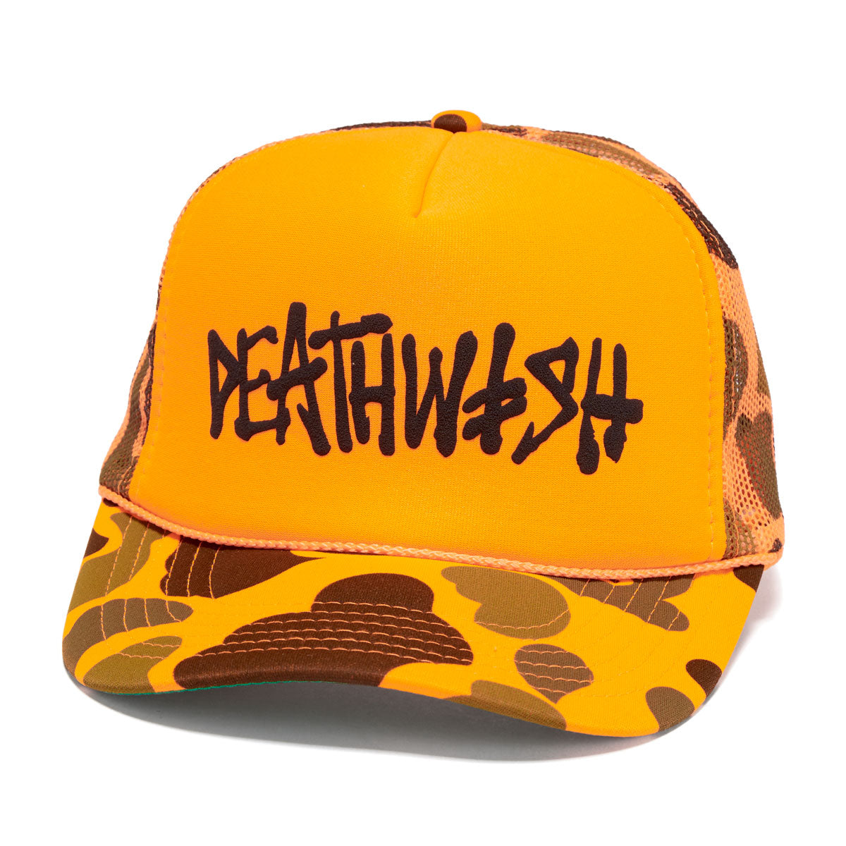 Deathwish OG Deathspray Trucker Hat - Orange Camo image 1