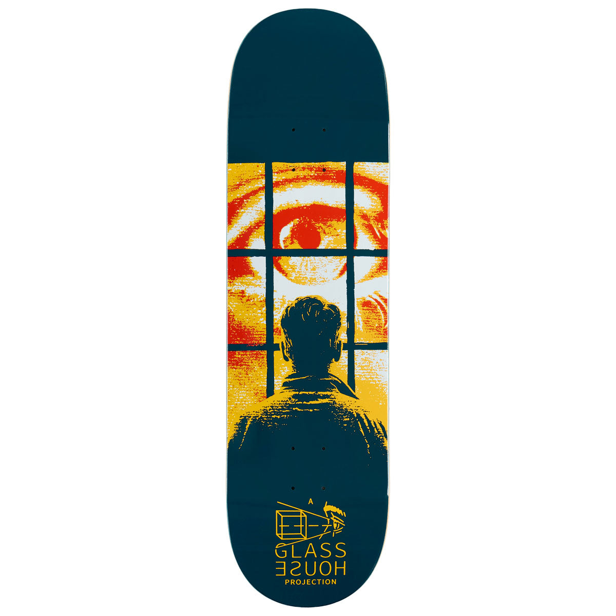 Glass House Eye Witness Skateboard Deck - Blue/Yellow - 8.75