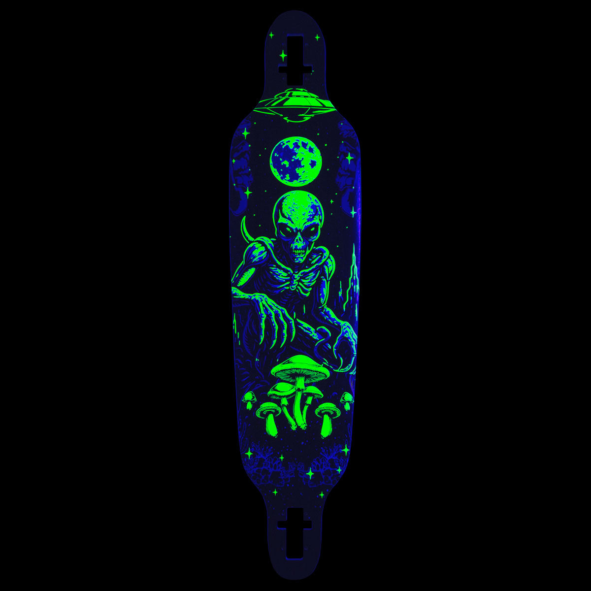 Daddies Mall Poster Blacklight Drop Thru Longboard Complete