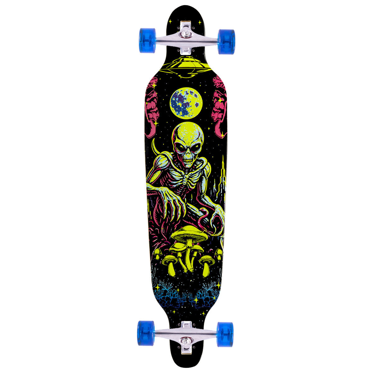 Daddies Mall Poster Blacklight Drop Thru Longboard Complete