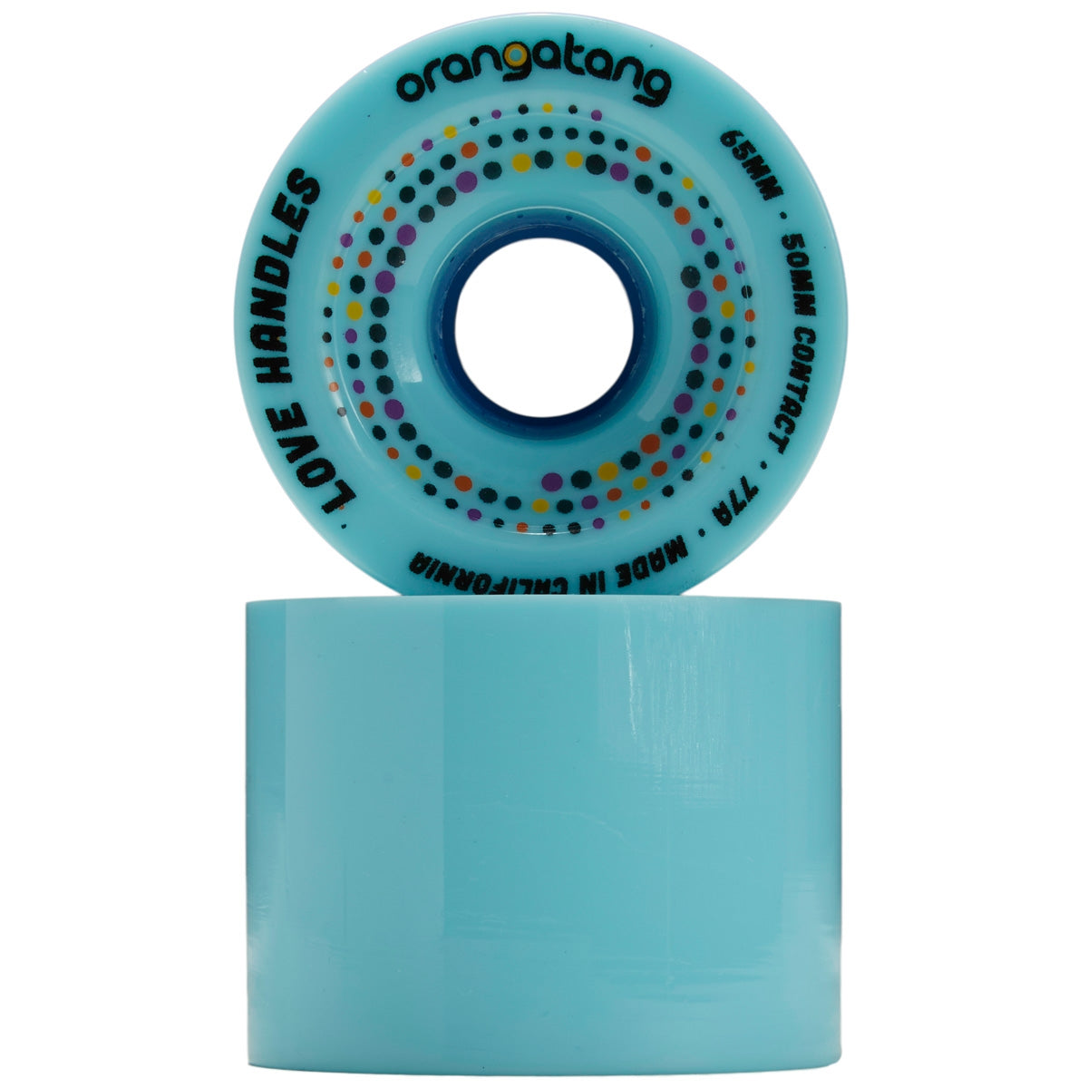 Orangatang Love Handles Offset Freeride 77a Longboard Wheels - Blue - 65mm image 2