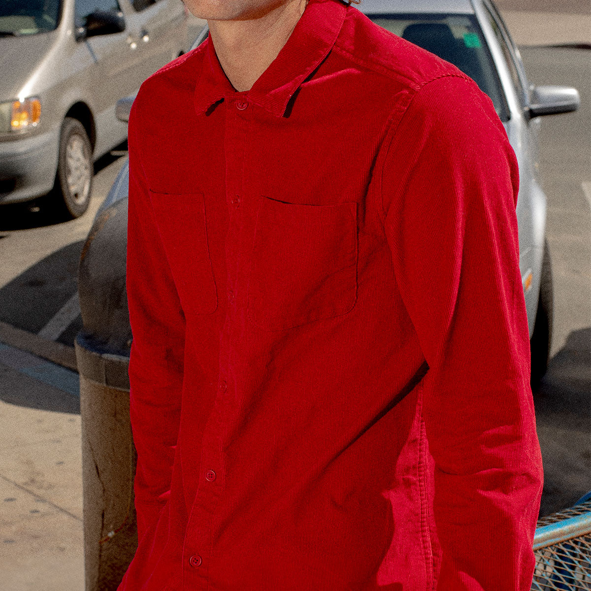 CCS Long Sleeve Corduroy Shirt - Crimson image 2