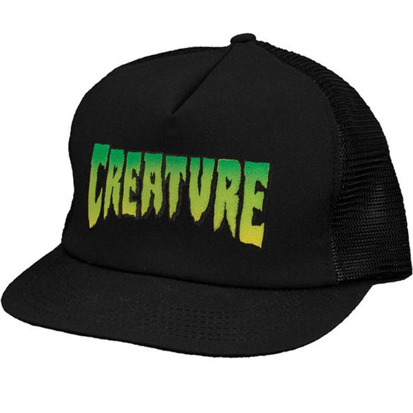 Creature Logo Mesh Trucker High Profile Hat - Black image 1