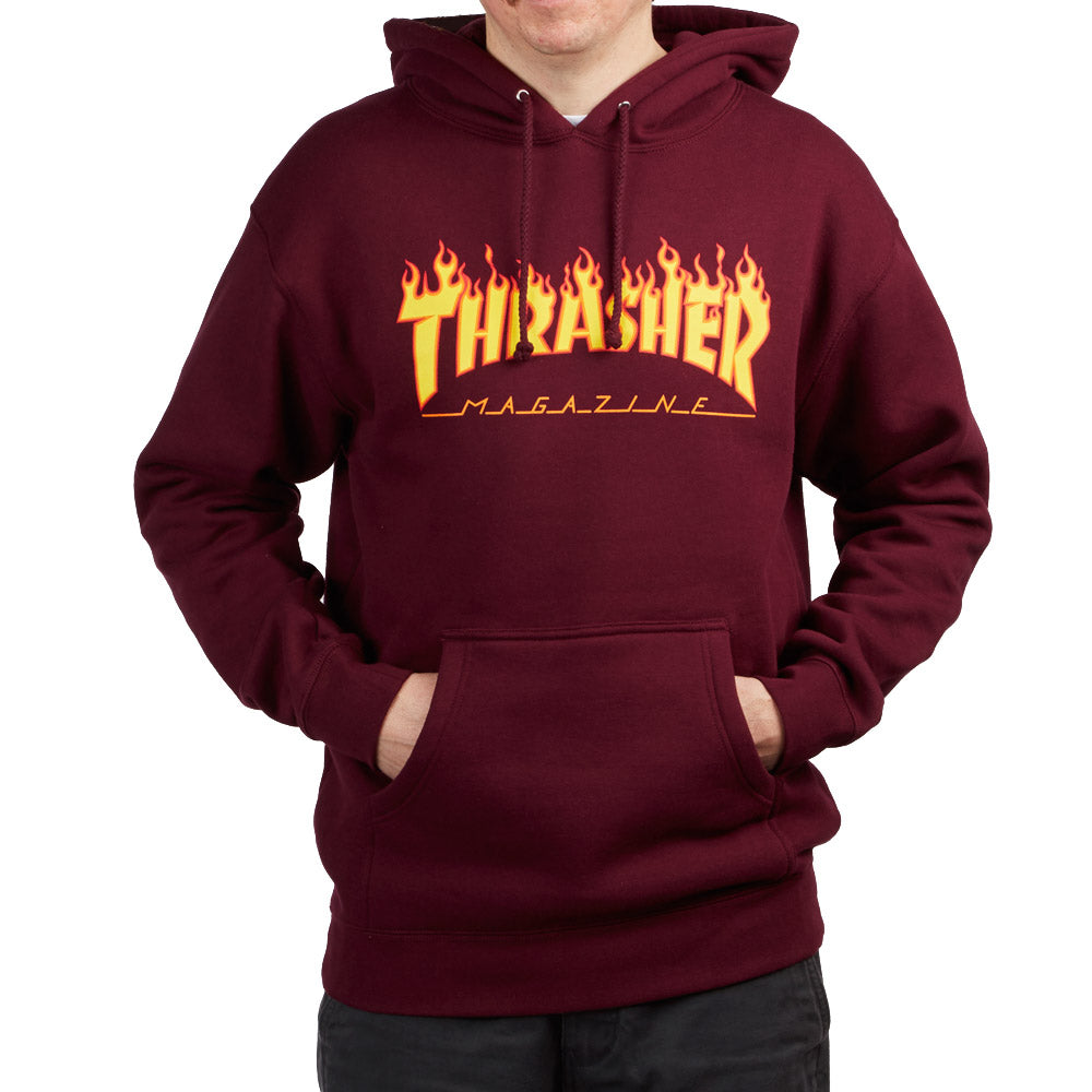 Thrasher Flame Hoodie - Maroon image 1
