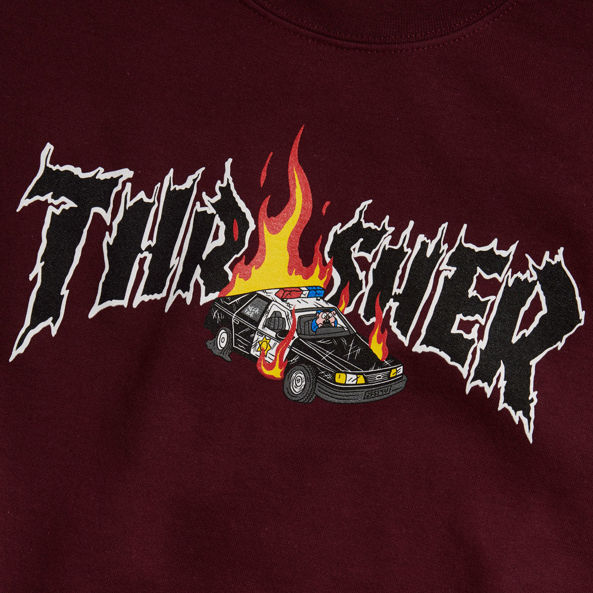 Thrasher Cop Car Crew Sweatshirt - Maroon image 2