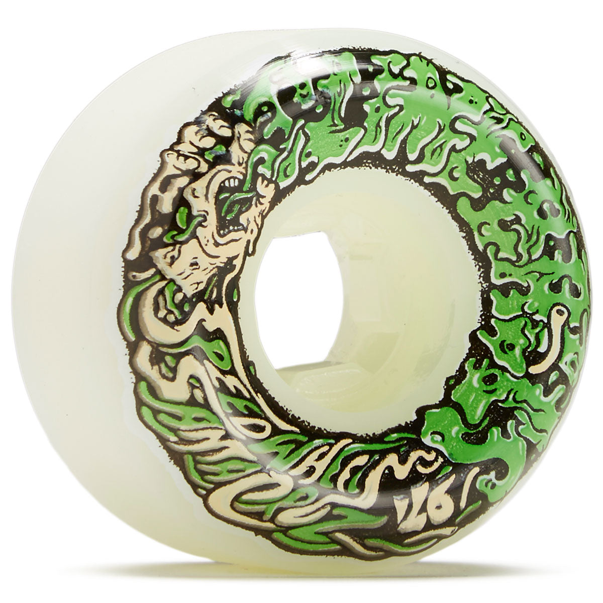Slime Balls Vomit Mini II 97a Skateboard Wheels - White/Green - 54mm image 1