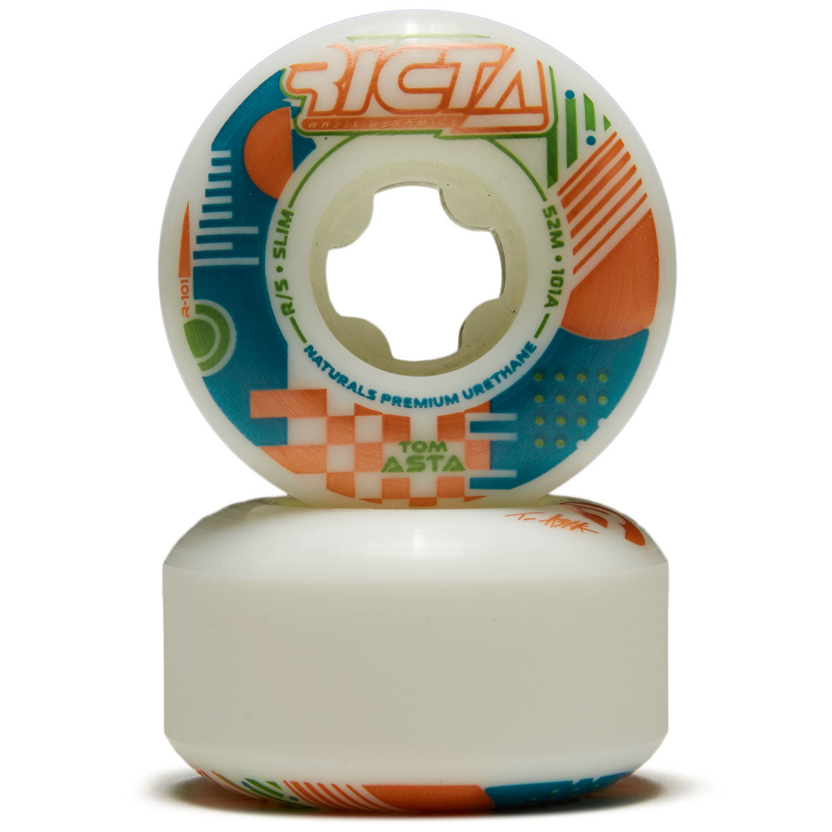 Ricta Asta Flux Naturals Slim 101a Skateboard Wheels - White - 52mm image 2