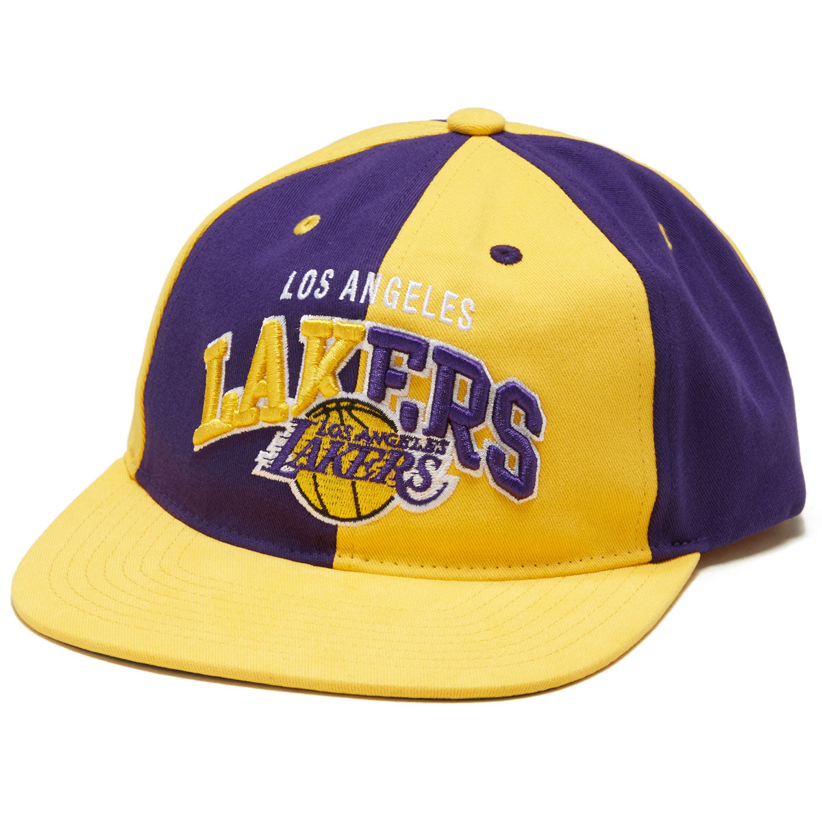Mitchell & Ness x NBA Lakers Off White Snapback Hat