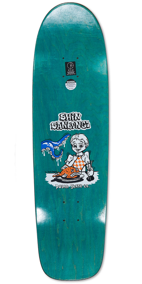 Polar Shin Sanbongi Fish Head Wheel Well on a Surf Jr. Skateboard Deck - Various - 8.75