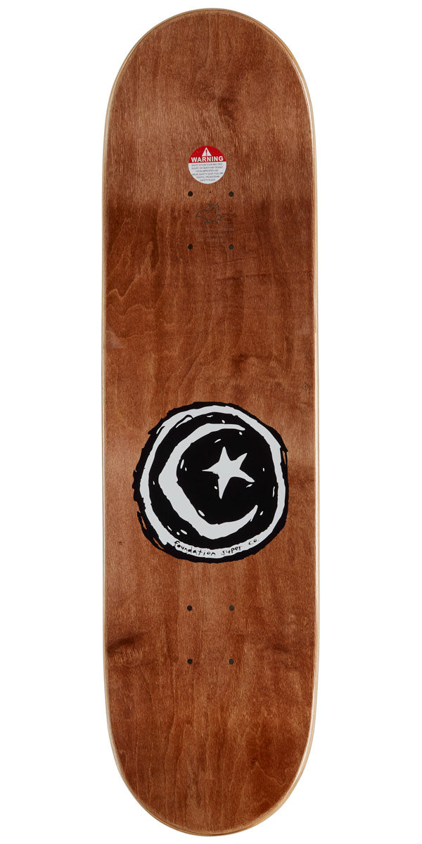 Foundation Star and Moon Skateboard Deck - Black - 8.375