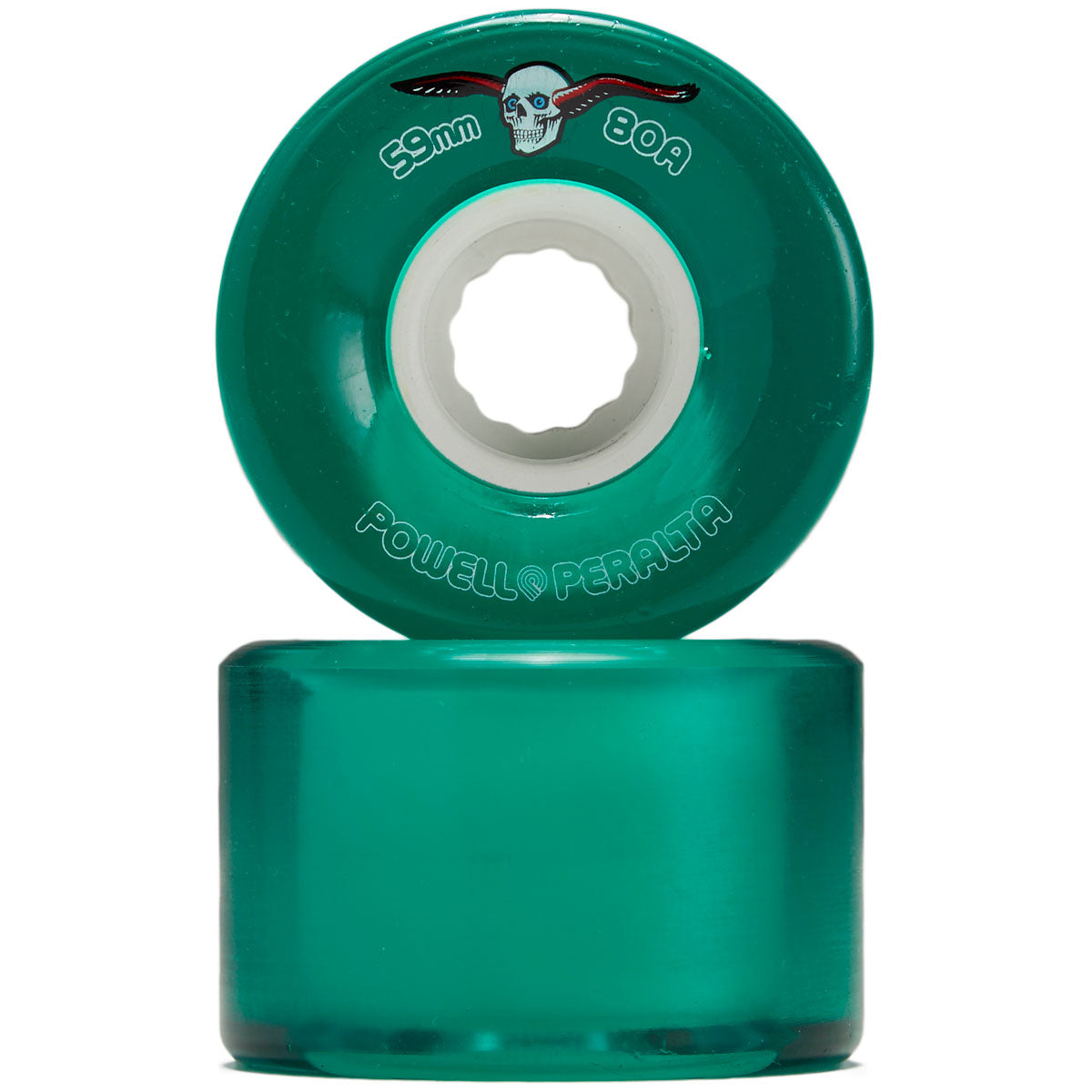 Powell-Peralta Clear Cruisers 80A Skateboard Wheels - Green - 59mm image 2