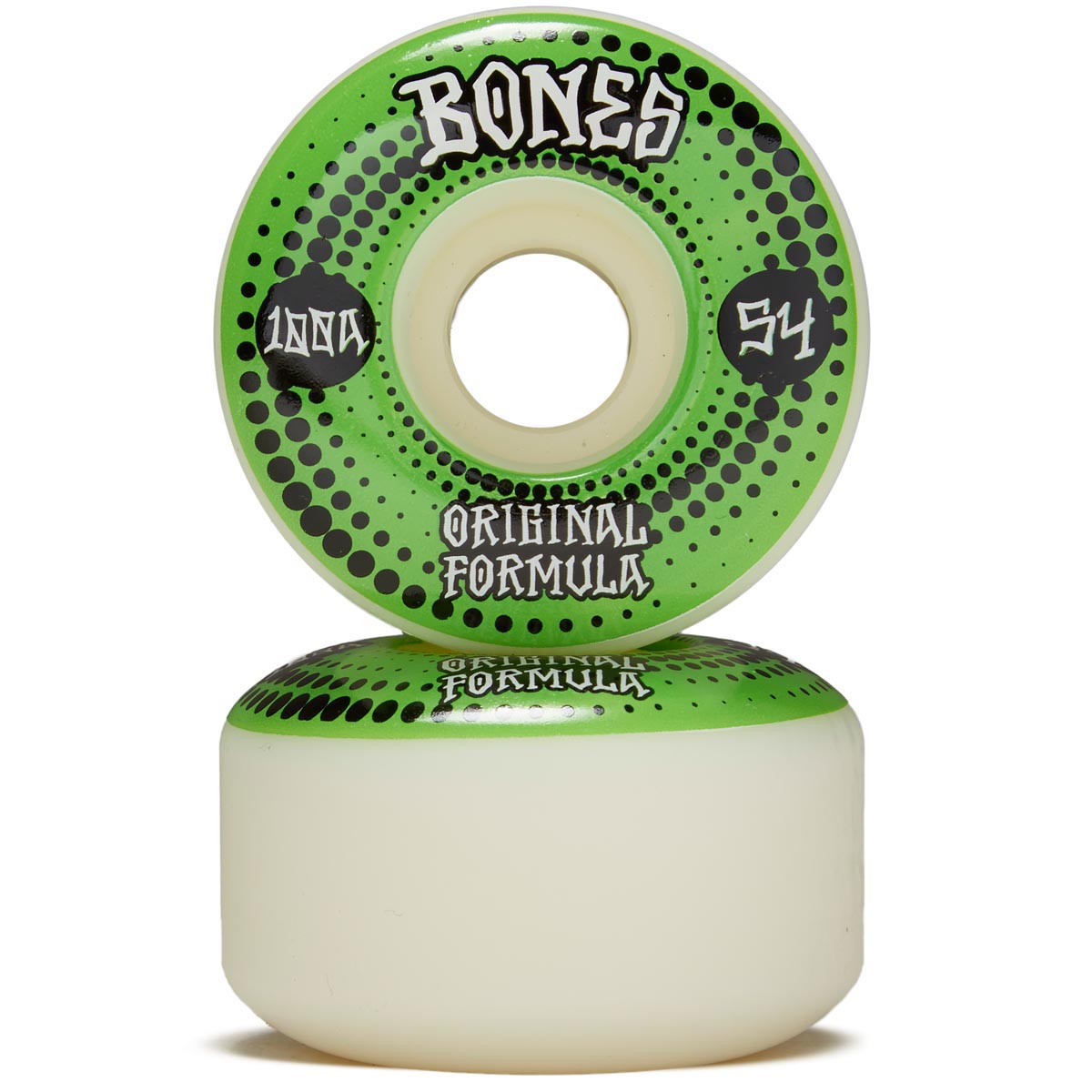 Bones 100s OG Formula Dots V4 Wide Skateboard Wheels - White - 54mm image 2
