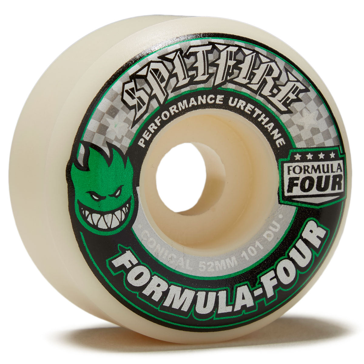 Spitfire F4 101d Conical Skateboard Wheels - Green - 52mm image 1