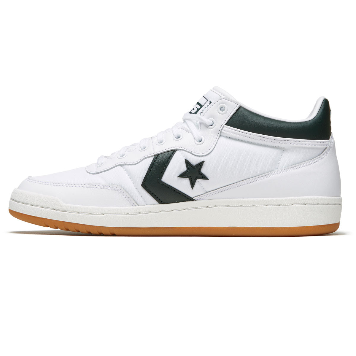 Converse Fastbreak Pro Leather Mid Shoes - White/Deep Emerald/Gum image 2