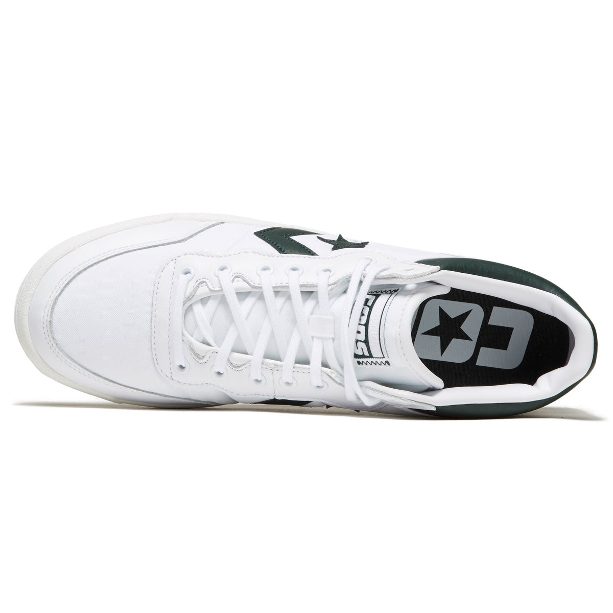 Converse Fastbreak Pro Leather Mid Shoes - White/Deep Emerald/Gum image 3