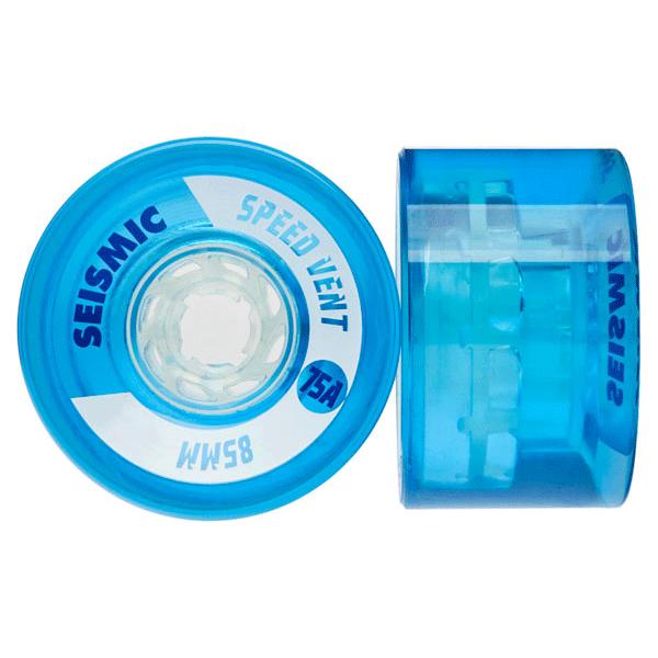 Seismic Speed Vent 75a Longboard Wheels - Clear Blue - 85mm image 1