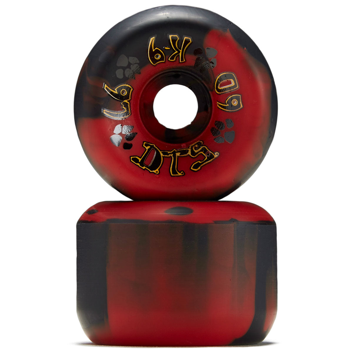 Dogtown K-9 97a Skateboard Wheels - Red/Black Swirl - 60mm image 2