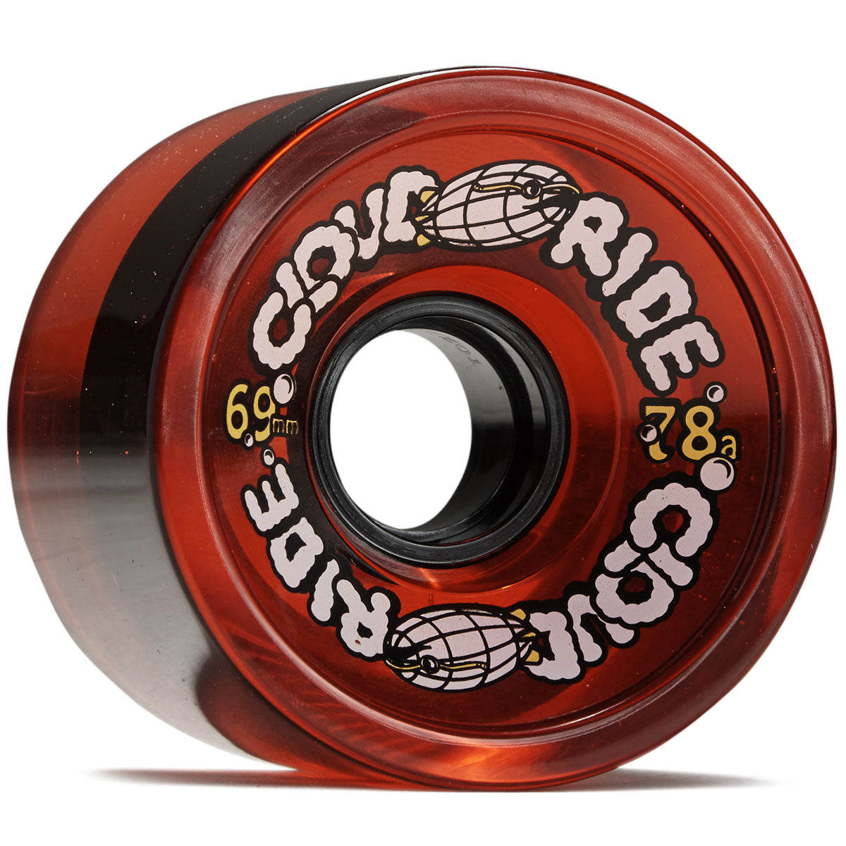 Cloud Ride Cruiser 78a Longboard Wheels - Clear Red - 69mm image 1