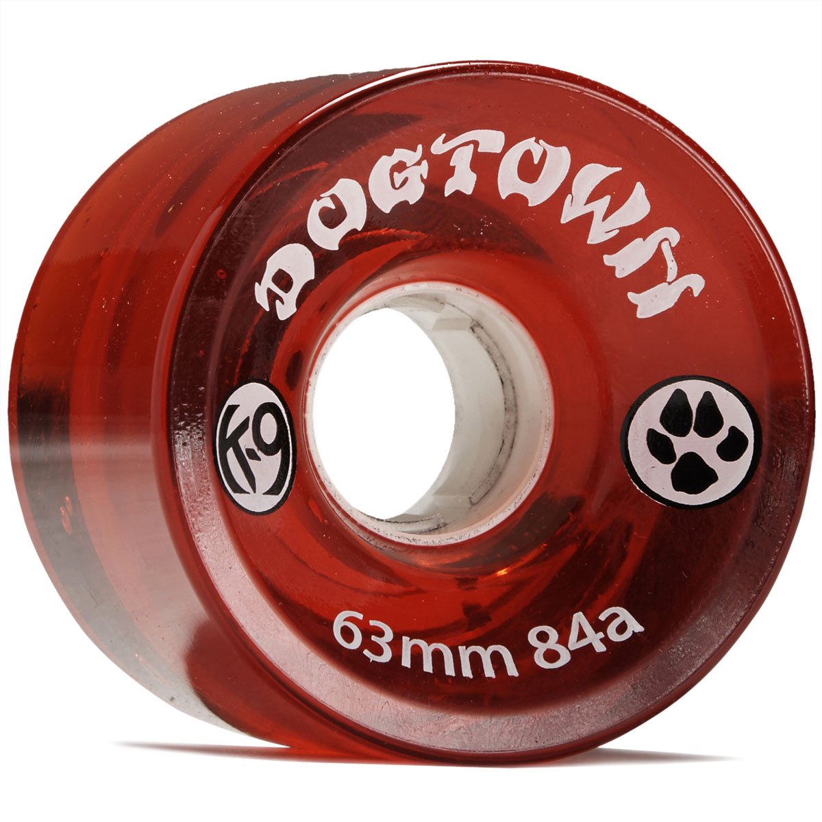 Dogtown K-9 Cruiser 84a Skateboard Wheels - Clear Red - 63mm image 1