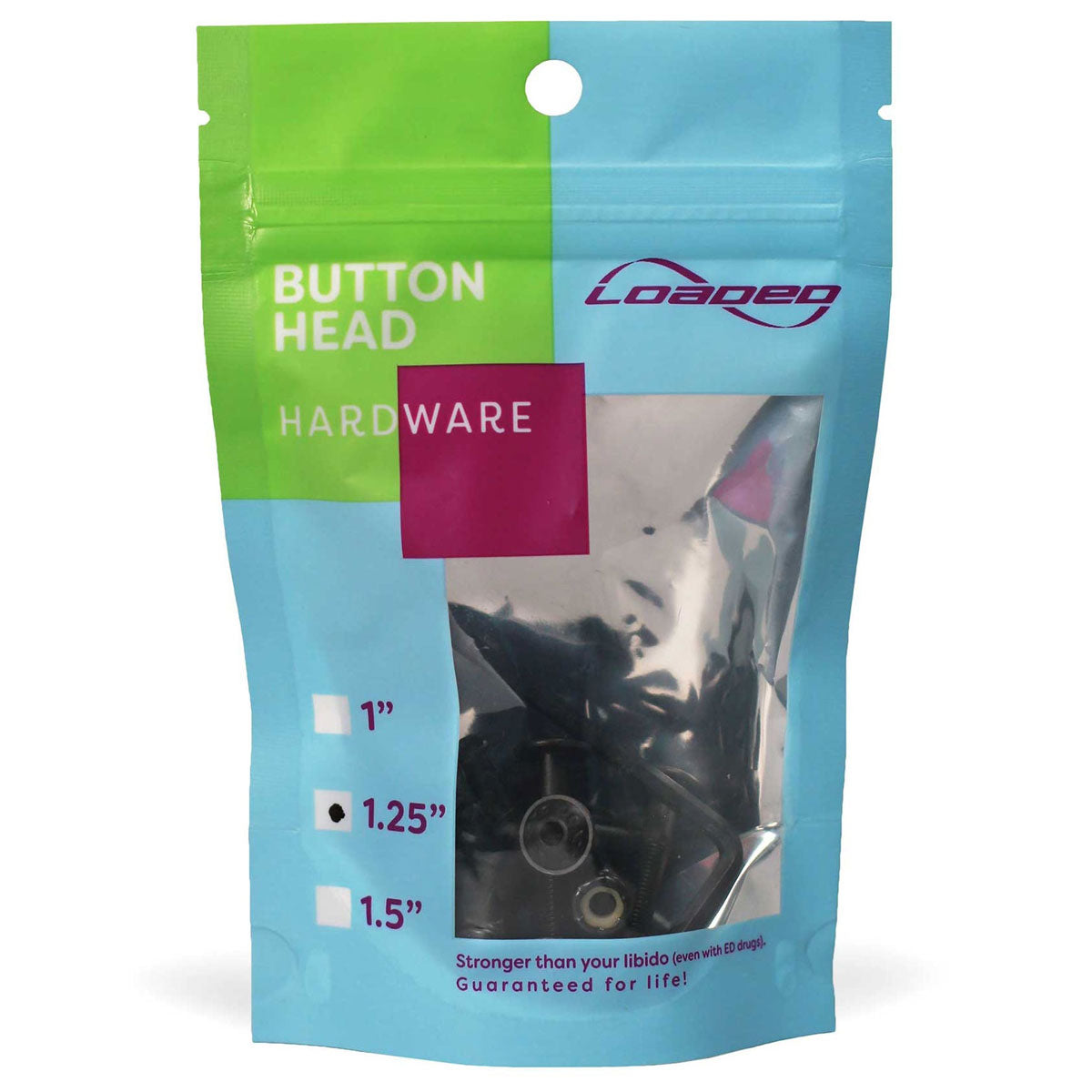 Loaded Button Head Hardware - Black - 1.25
