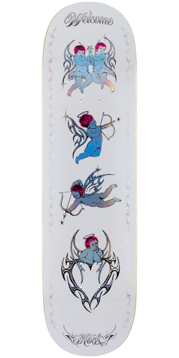 Welcome Cherubs Evan Mock Pro Model On A Island Skateboard Deck - White/Prism Foil - 8.38