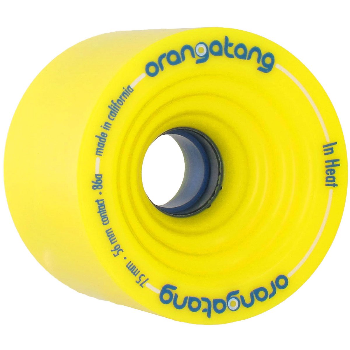 Orangatang In Heat 86a Longboard Wheels - Yellow - 75mm image 1