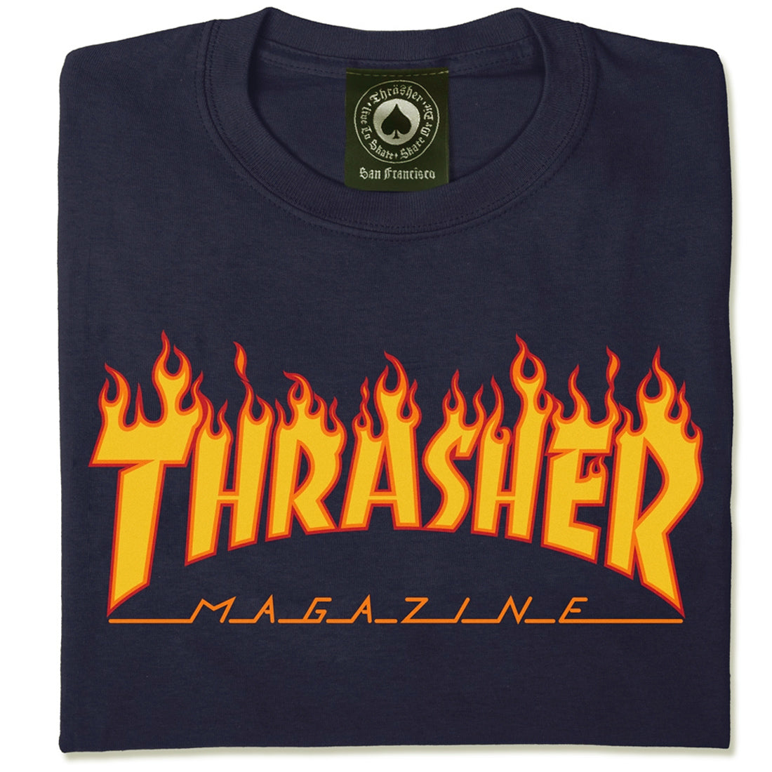 Thrasher Flame T-Shirt - Navy image 2