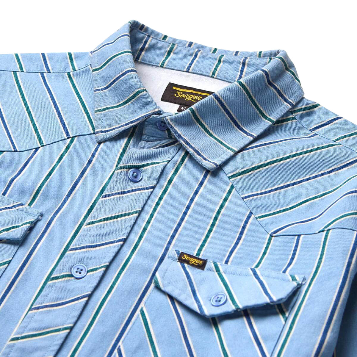 Seager Amarillo Long Sleeve Shirt - Steel Blue Stripe image 3