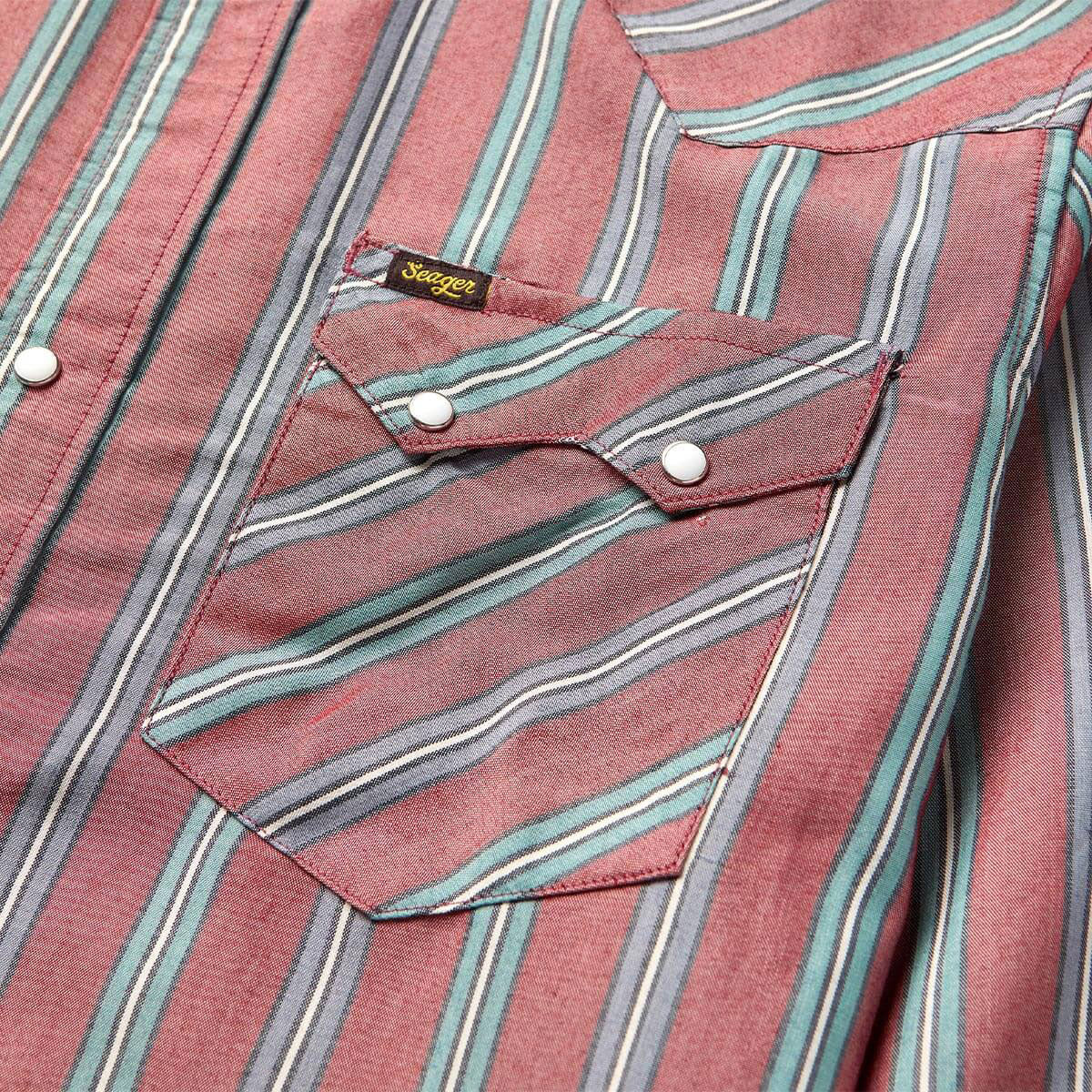 Seager Sawtoof Long Sleeve Shirt - Red Rock Stripe image 3