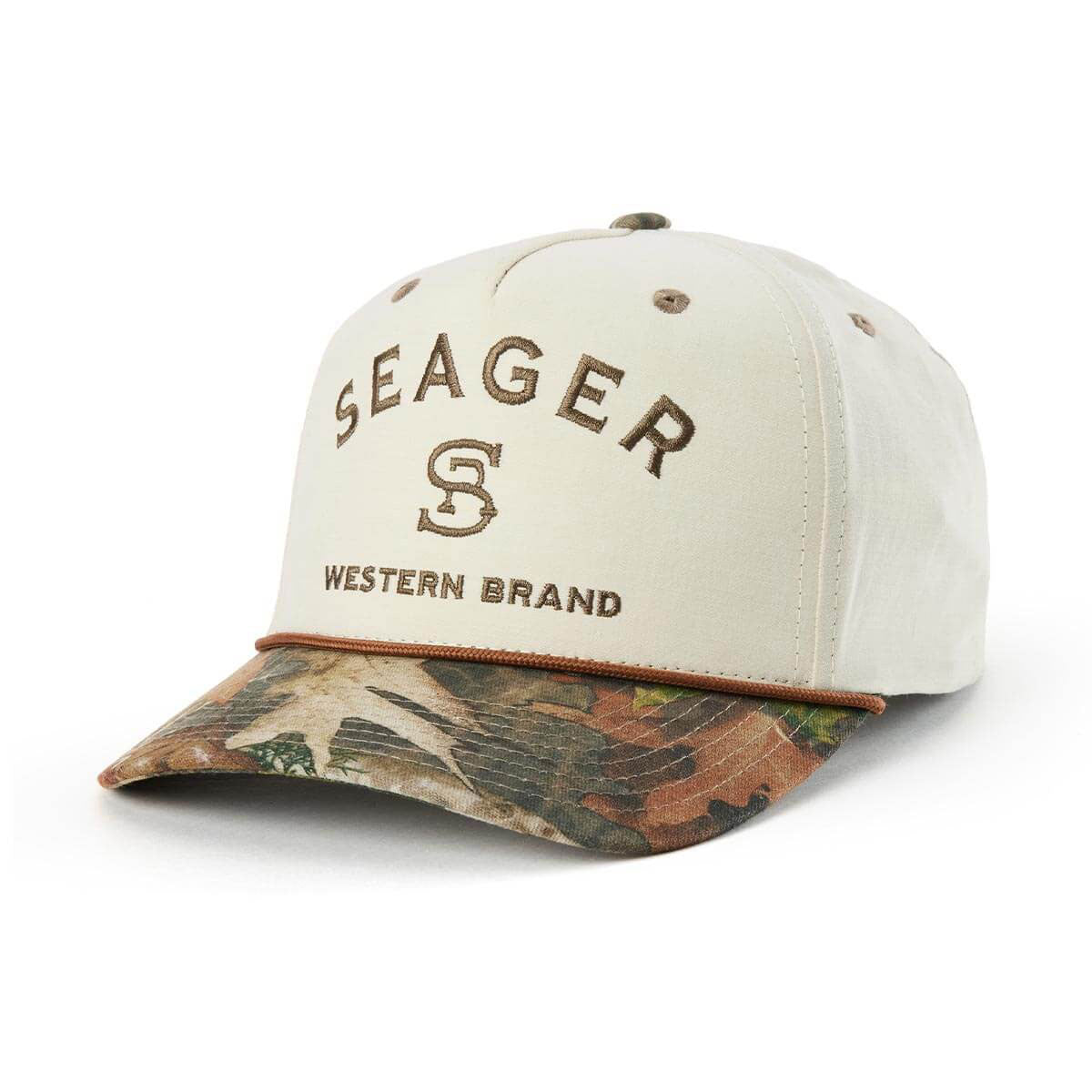 Seager Branded Snapback Hat - Cream/Camo image 1